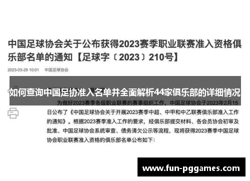 如何查询中国足协准入名单并全面解析44家俱乐部的详细情况