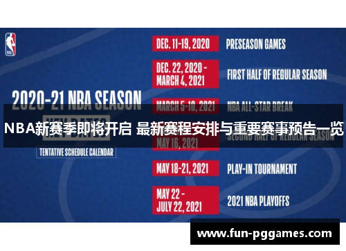 NBA新赛季即将开启 最新赛程安排与重要赛事预告一览